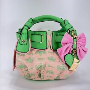 Juicy Couture Green and Pink Shoulder Bag